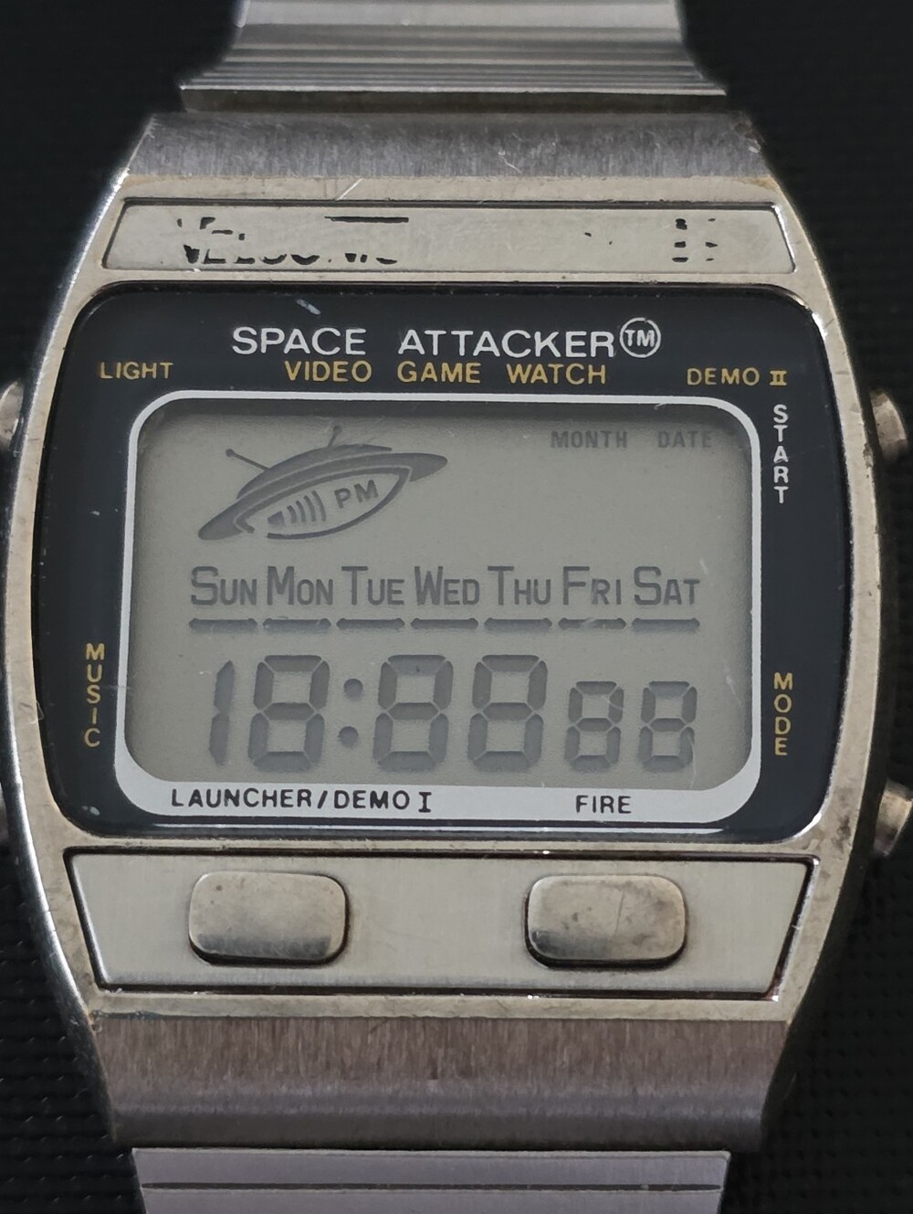 Vintage Nelsonic Space Attacker Digital Video Game Watch FOR PARTS OR REPAIR
